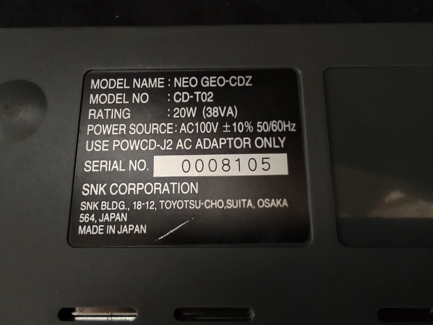 SNK NEO GEO CDZ NGCD Console System,w/Controller,AC Adapter,AV Cable,Game-f1014- - Hakushin Retro Game shop