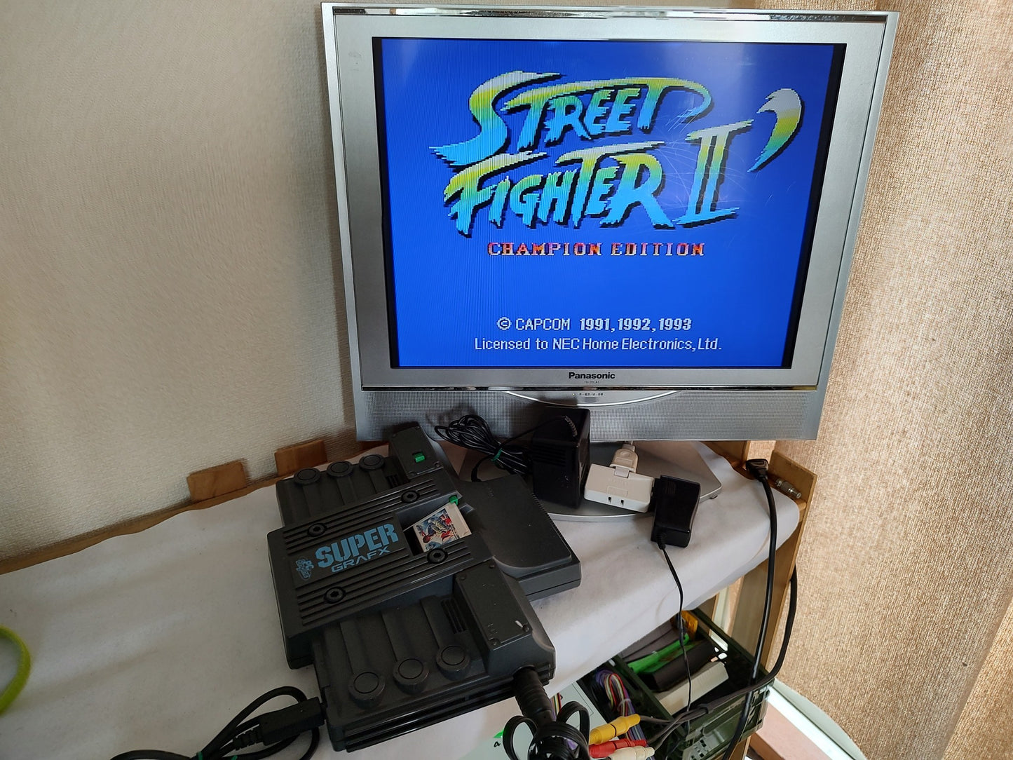 NEC PC Engine SuperGrafx PI-TG4 Console,w/Pad, PSU, AV cable, Box, Working-f1014