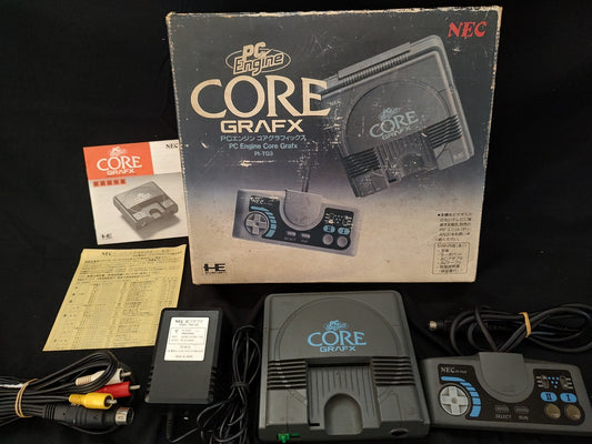 NEC PC Engine Coregrafx Console PI-TG3 TurboGrafx16, w/Pad, Manual Box-f1018-