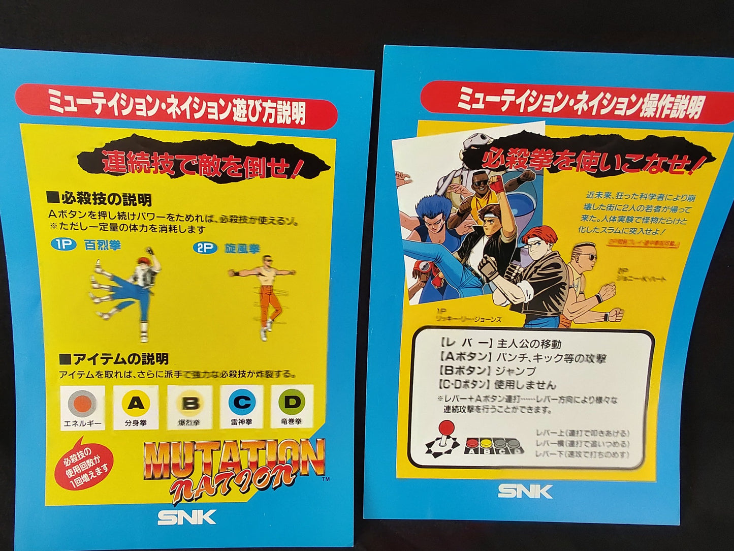 MUTATION NATION NEOGEO MVS System Cartridge and Instruction card set-g0304-