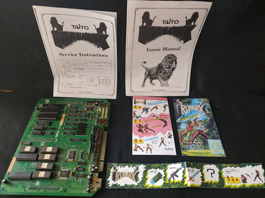 RUNARK TAITO F2 Arcard System JAMMA B Board and Inst card set, Working-g0323-