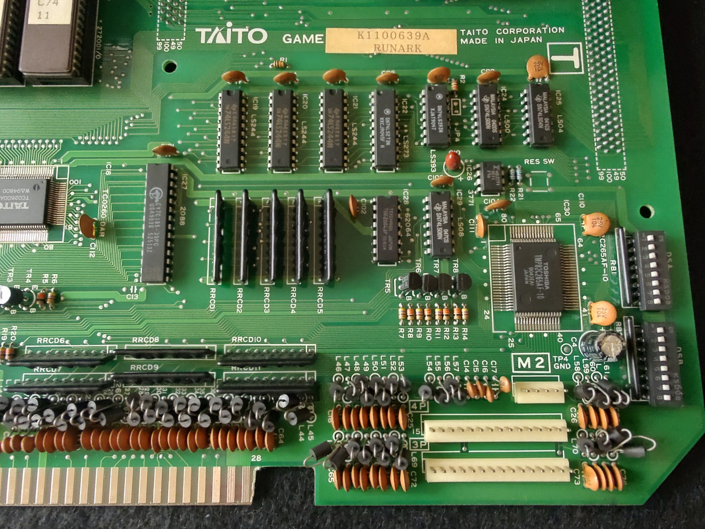 RUNARK TAITO F2 Arcard System JAMMA B Board and Inst card set, Working-g0323-