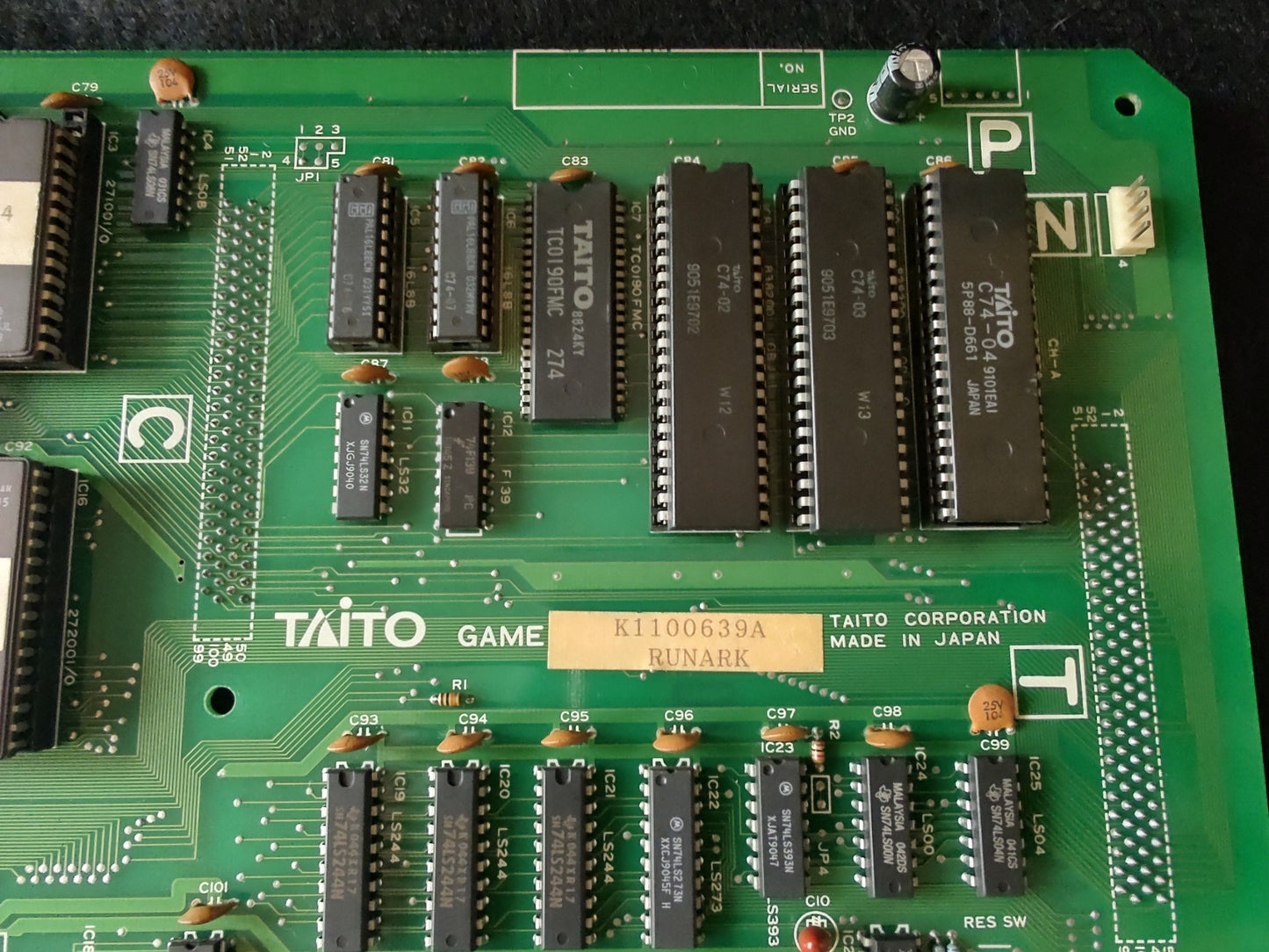 RUNARK TAITO F2 Arcard System JAMMA B Board and Inst card set, Working-g0323-