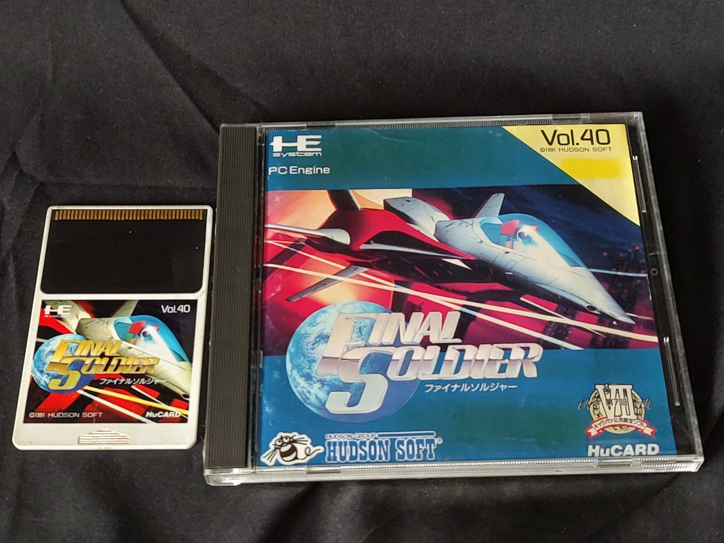 FINAL SOLDIER NEC PC Engine TurboGrafx-16 PCE Hu-Card,Manual Boxed Set-g0403-