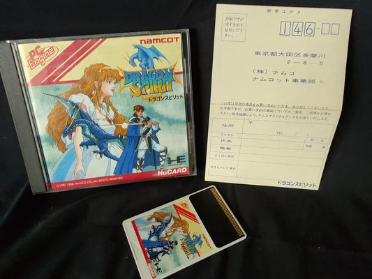 Dragon Spirit NEC PC Engine TurboGrafx-16 PCE Hu-card, Manual, and Box set-g0403