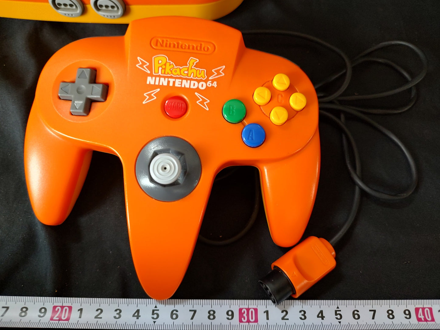 Nintendo64 Pokemon Pikachu limited Orange Color Console,Pad,PSU set tested-g0408