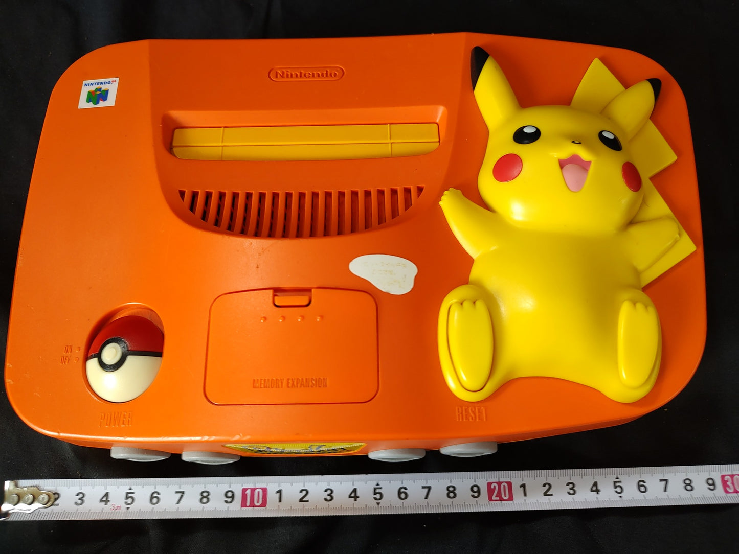 Nintendo64 Pokemon Pikachu limited Orange Color Console,Pad,PSU set tested-g0408