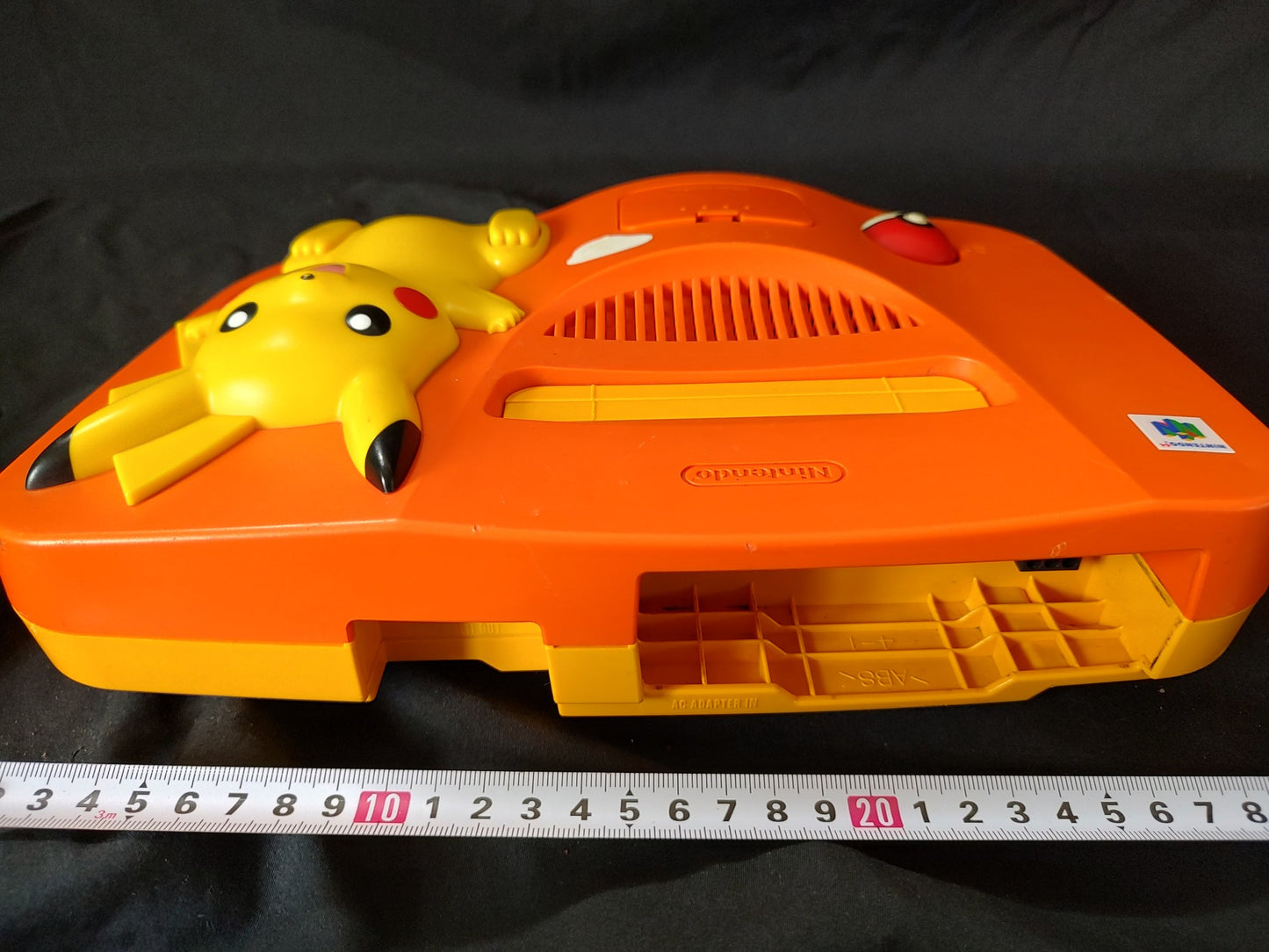 Nintendo64 Pokemon Pikachu limited Orange Color Console,Pad,PSU set tested-g0408