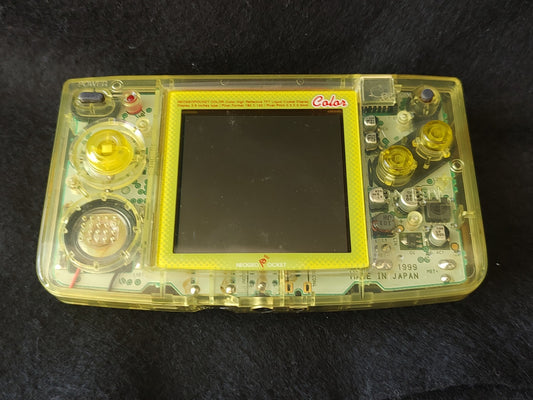 Used, SNK NEOGEO POCKET Color Clear Yellow Console, Working-g0413-