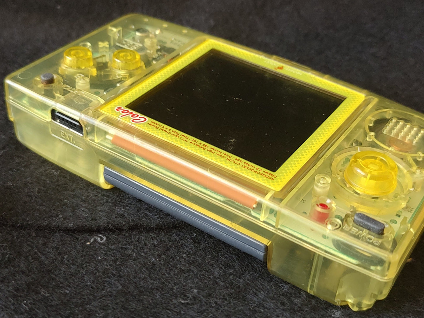 Used, SNK NEOGEO POCKET Color Clear Yellow Console, Working-g0413-