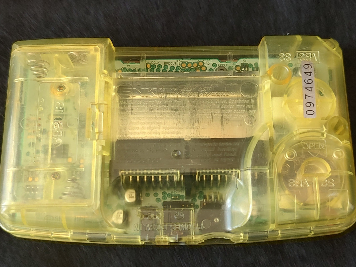 Used, SNK NEOGEO POCKET Color Clear Yellow Console, Working-g0413-