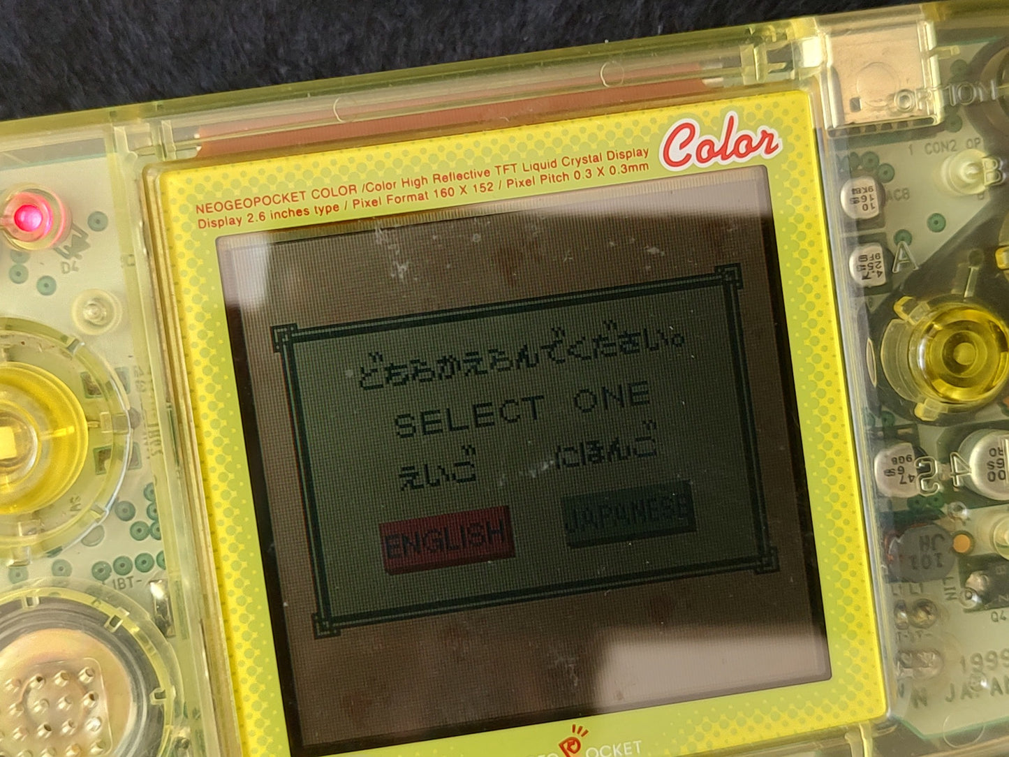 Used, SNK NEOGEO POCKET Color Clear Yellow Console, Working-g0413-