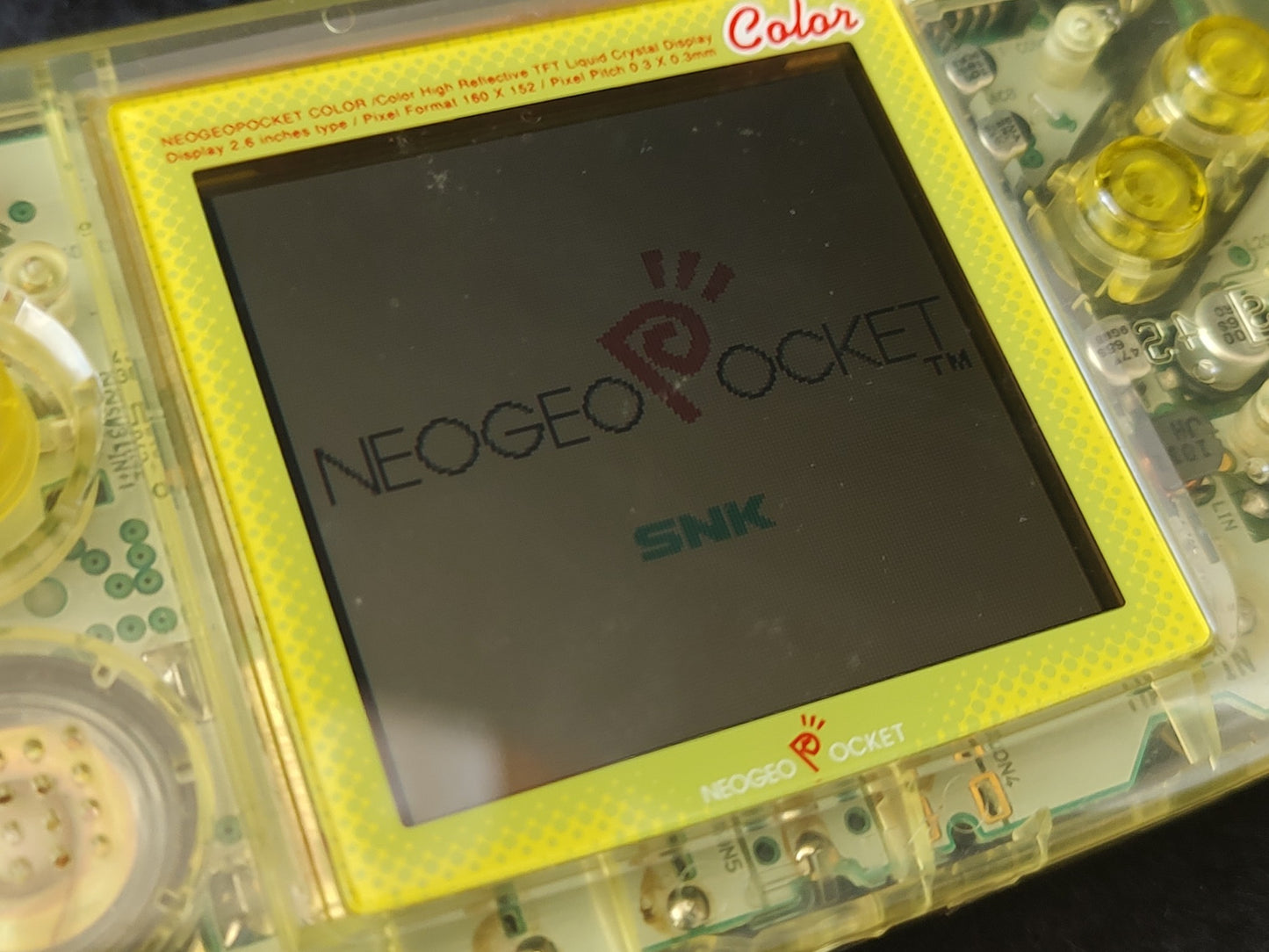 Used, SNK NEOGEO POCKET Color Clear Yellow Console, Working-g0413-