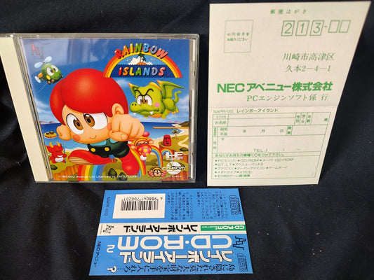 RAINBOW ISLAND NEC PC Engine CD-ROM2 TurboGrafx-CD PCE Boxed, Working-g0507-