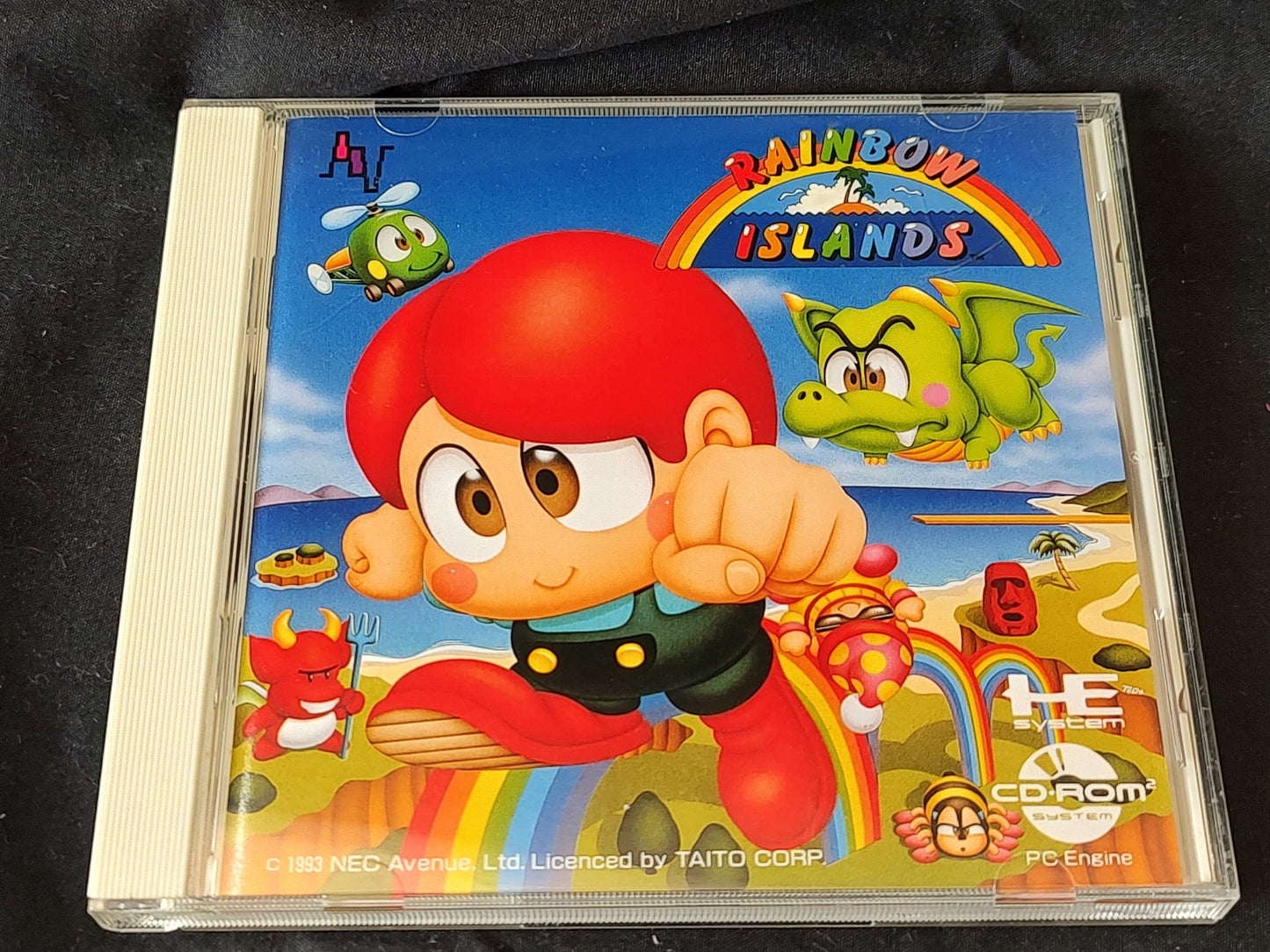 RAINBOW ISLAND NEC PC Engine CD-ROM2 TurboGrafx-CD PCE Boxed, Working-g0507-