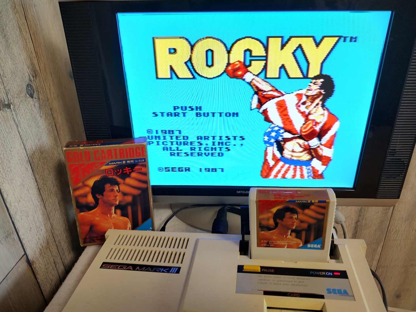 Rocky for SEGA Mark 3,SG-3000,Cartridge, Manual, Boxed set, Working-g0506-