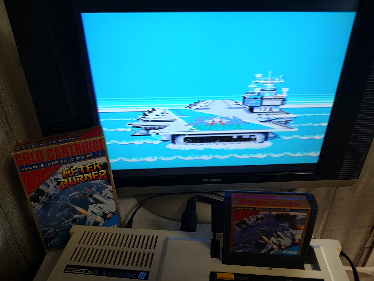 AFTER BURNER SEGA Master system MK-2000/Mark3 Cart and Box, Working-g0506-