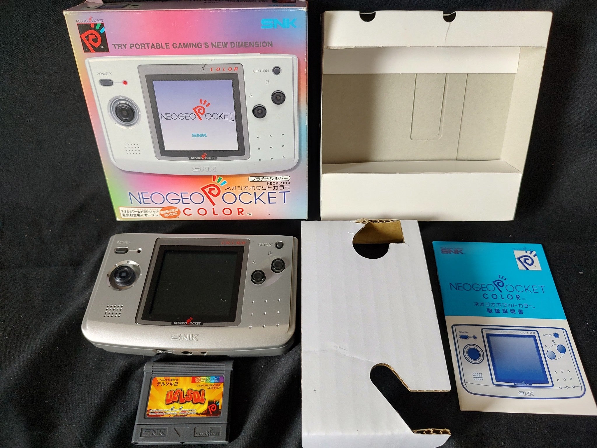 Console Neo Geo Pocket Color SNK Platinum Silver Boxed Console Neo Geo Pocket Color SNK Platinum Silver Boxed