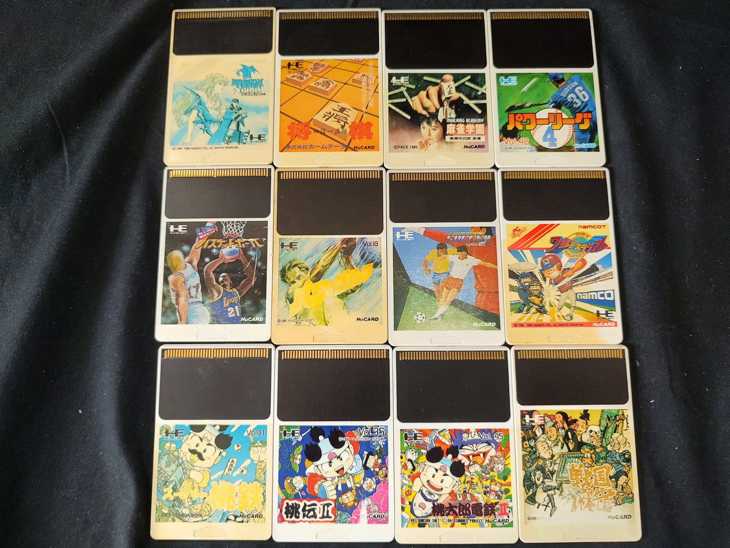 Whole sale Lots of PC Engine Hu-card Games 12-PCS set, Working -g0531-