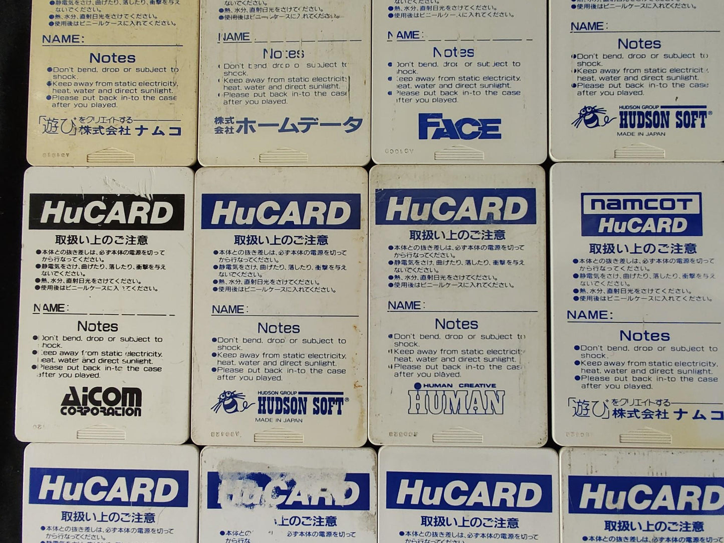 Whole sale Lots of PC Engine Hu-card Games 12-PCS set, Working -g0531-