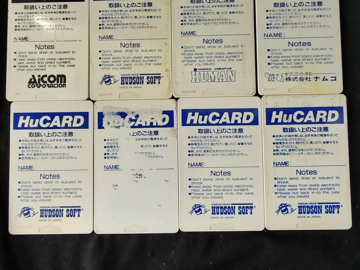 Whole sale Lots of PC Engine Hu-card Games 12-PCS set, Working -g0531-