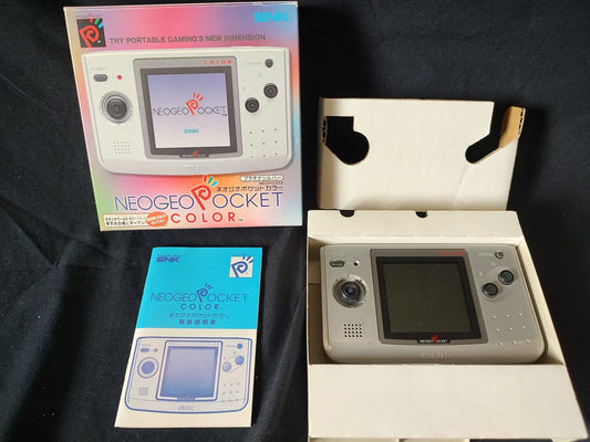 SNK NEOGEO POCKET Color NGPC PLATINUM SILVER Console Boxed NEO GEO set-g0606-