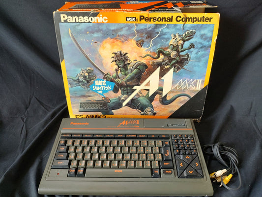 No AC adapter, Panasonic MSX2 FS-A1 MK2 Personal Computer Working w/Box-g0606