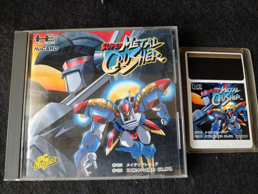 Super Metal Crusher NEC PC Engine TurboGrafx-16 PCE Hu-card, w/Manual, Box-g0611