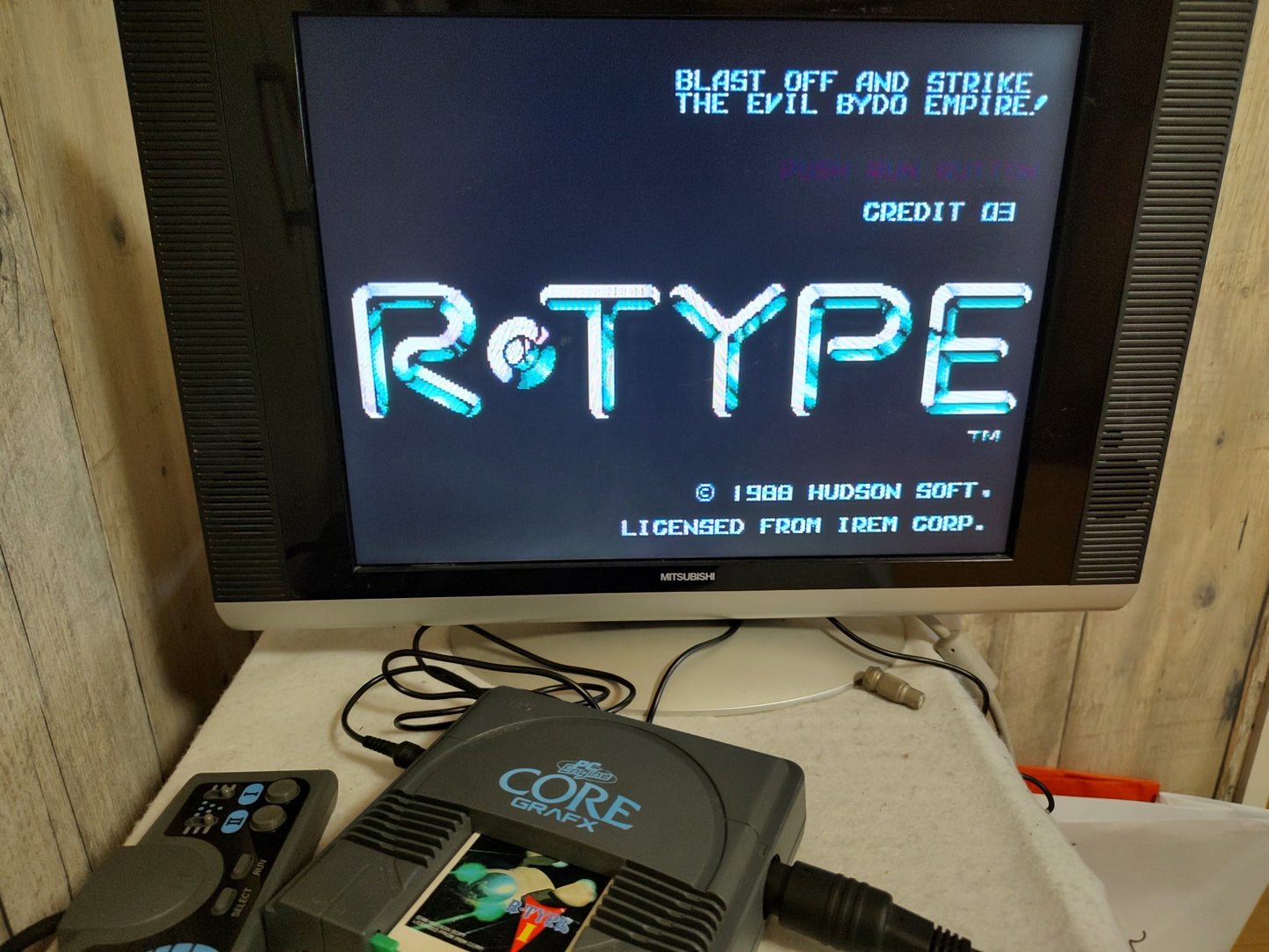 R-TYPE 1 Part 1 NEC PC Engine TurboGrafx-16 PCE game, Working-g0611-