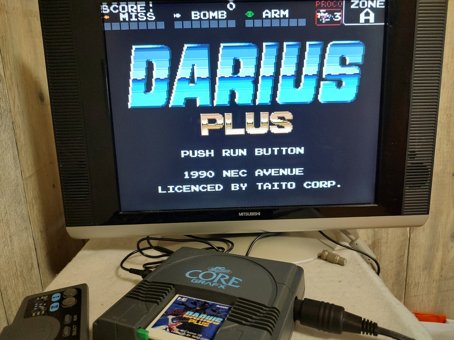 Darius Plus NEC PC Engine TurboGrafx-16 PCE game, Working-g0611-