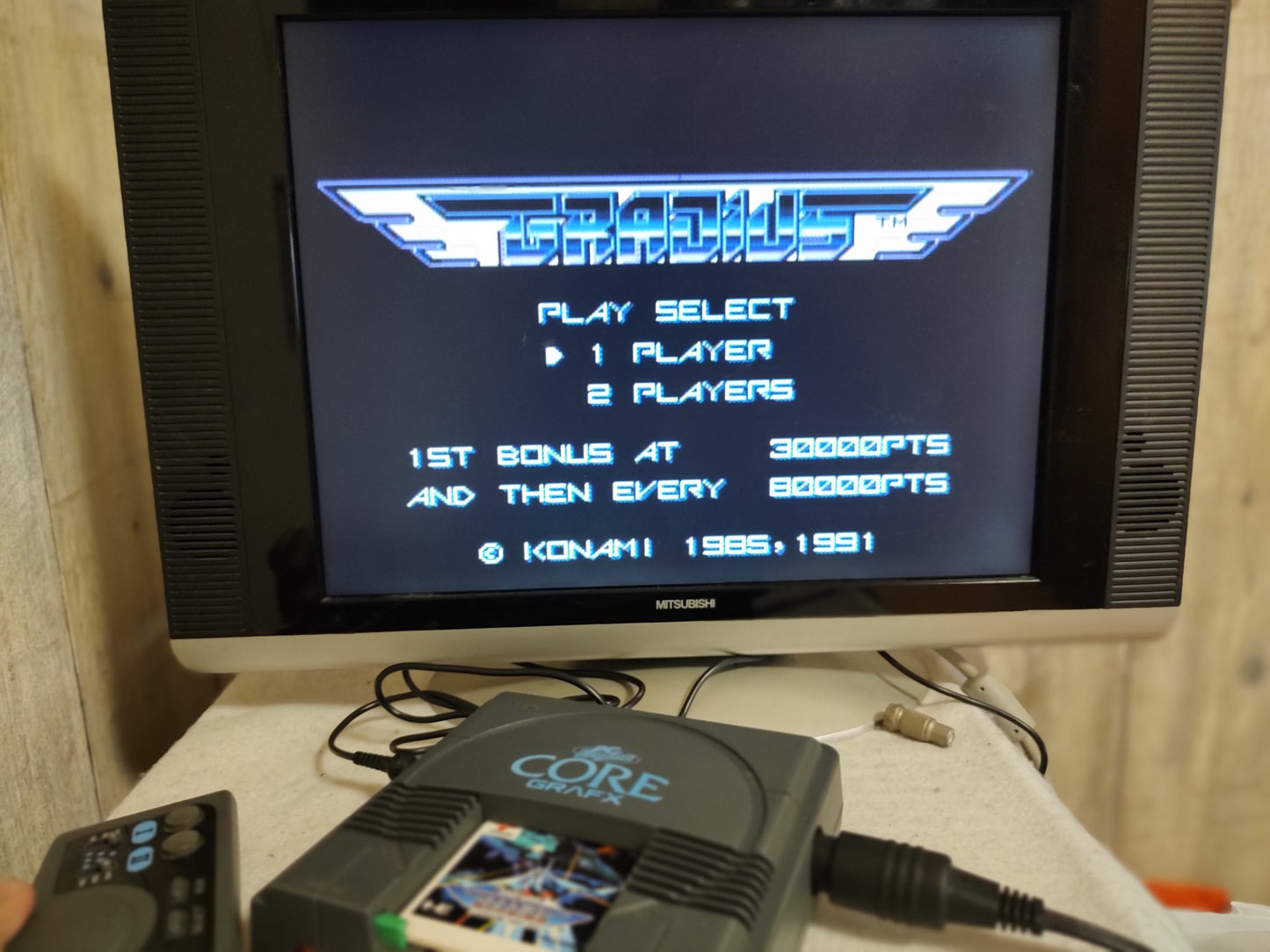 Gradius NEC PC Engine TurboGrafx-16 PCE game, Working-g0611-