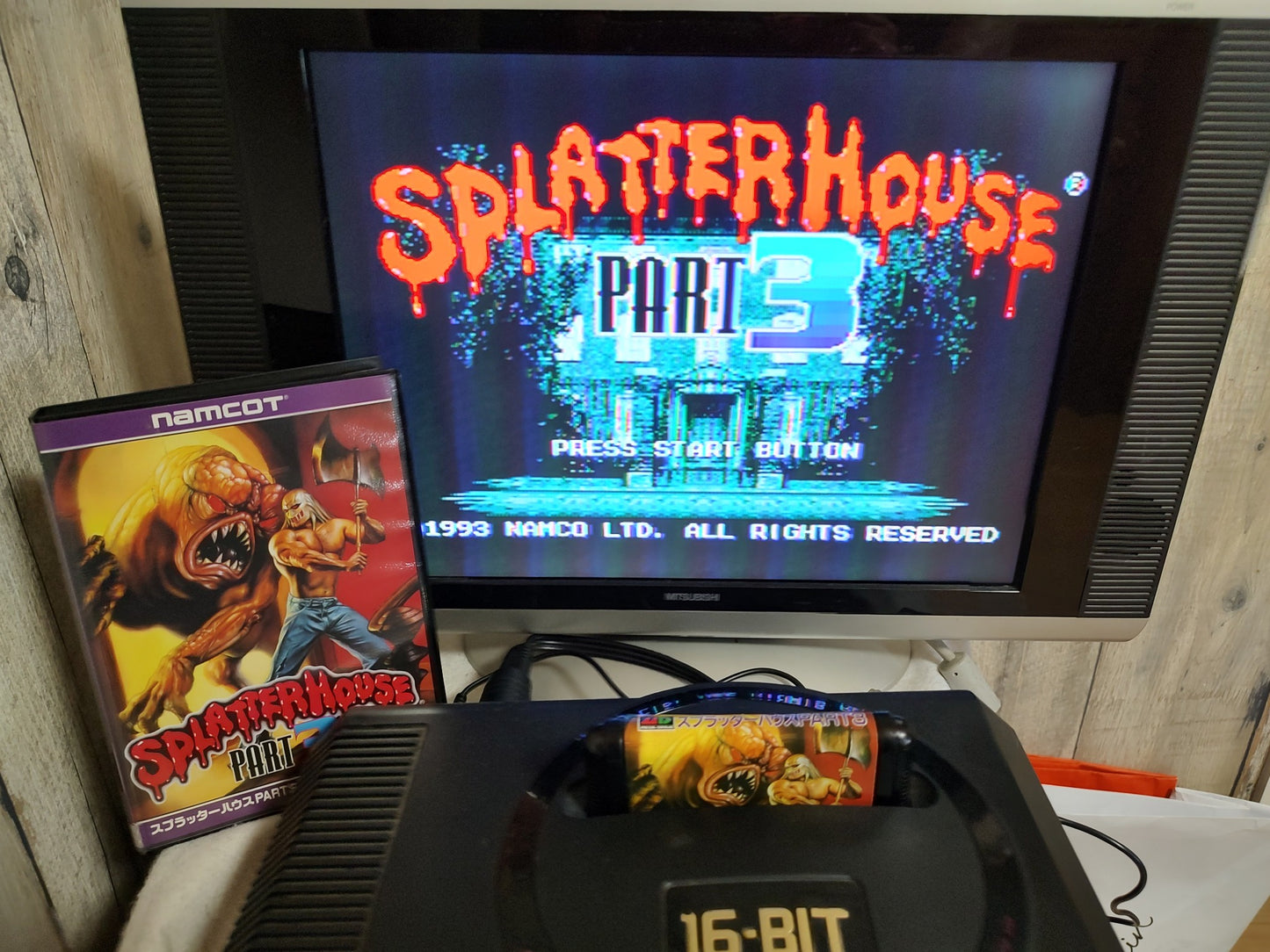 SPLATTERHOUSE Part 3 SEGA MEGA DRIVE Genesis W/Manual, Box, working-g1218-