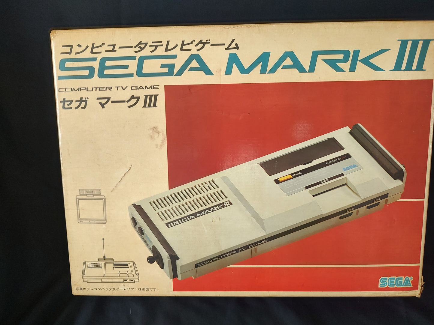 SEGA MARK 3 III CONSOLE (Sega Master System) ,w/Pad and Box, Working-g0623-