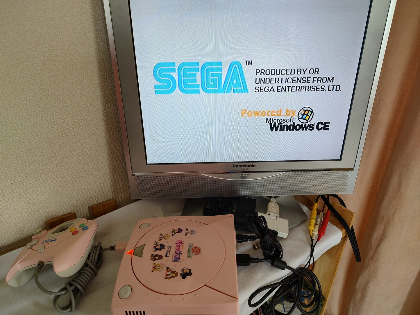 Defective/JUNK SEGA Dreamcast SAKURA TAISEN Console (HKT-3000),Pads set-g0625-