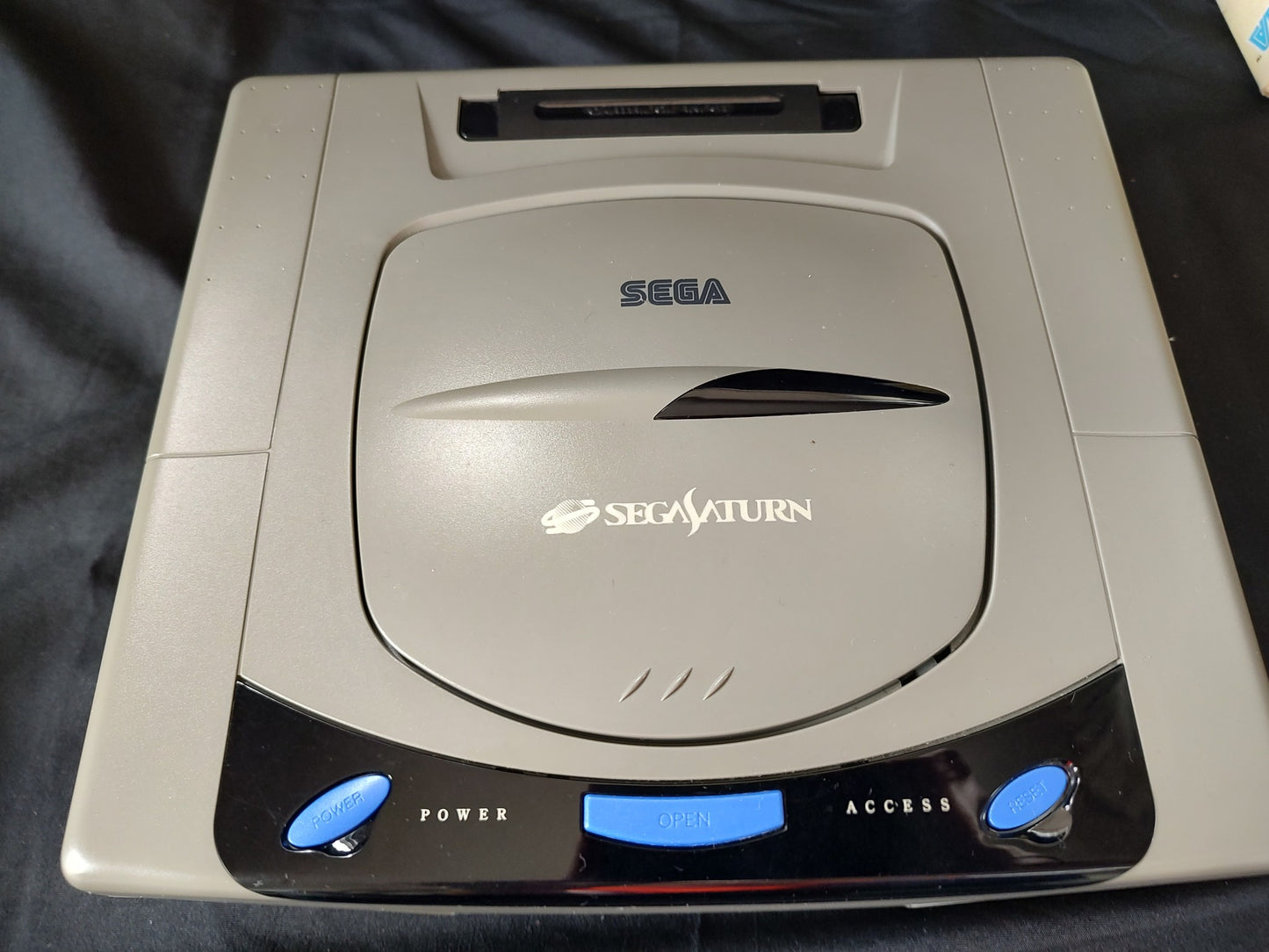 SEGA Saturn Gray color Console HST-0004,Pad,Power Cable Boxed set, Working-g0625