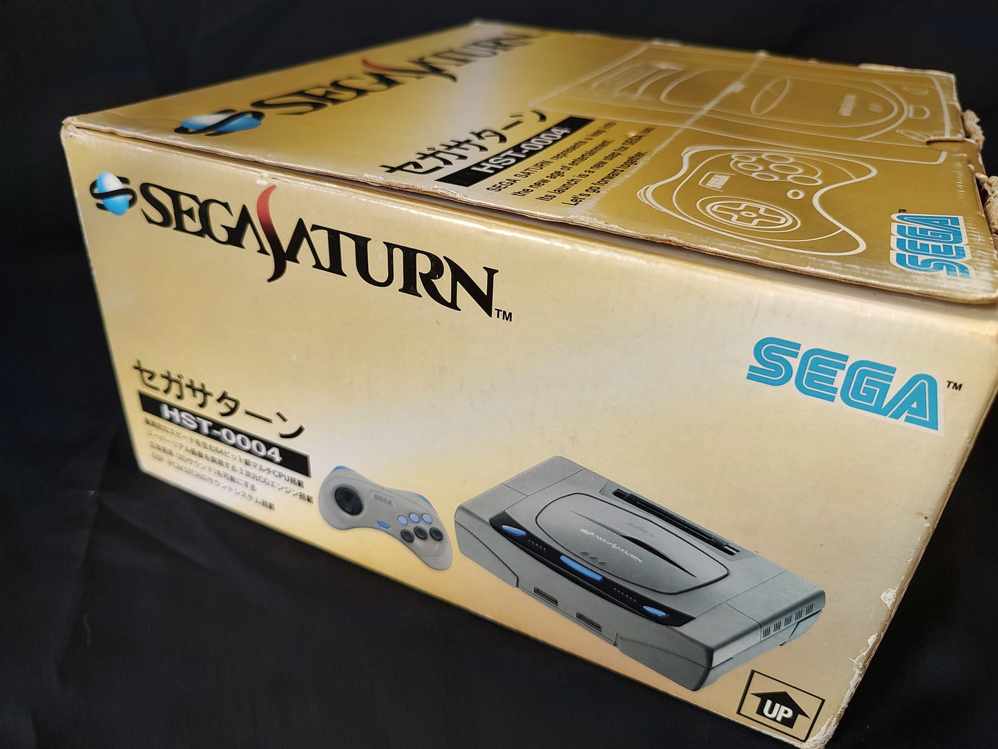 SEGA Saturn Gray color Console HST-0004,Pad,Power Cable Boxed set, Working-g0625