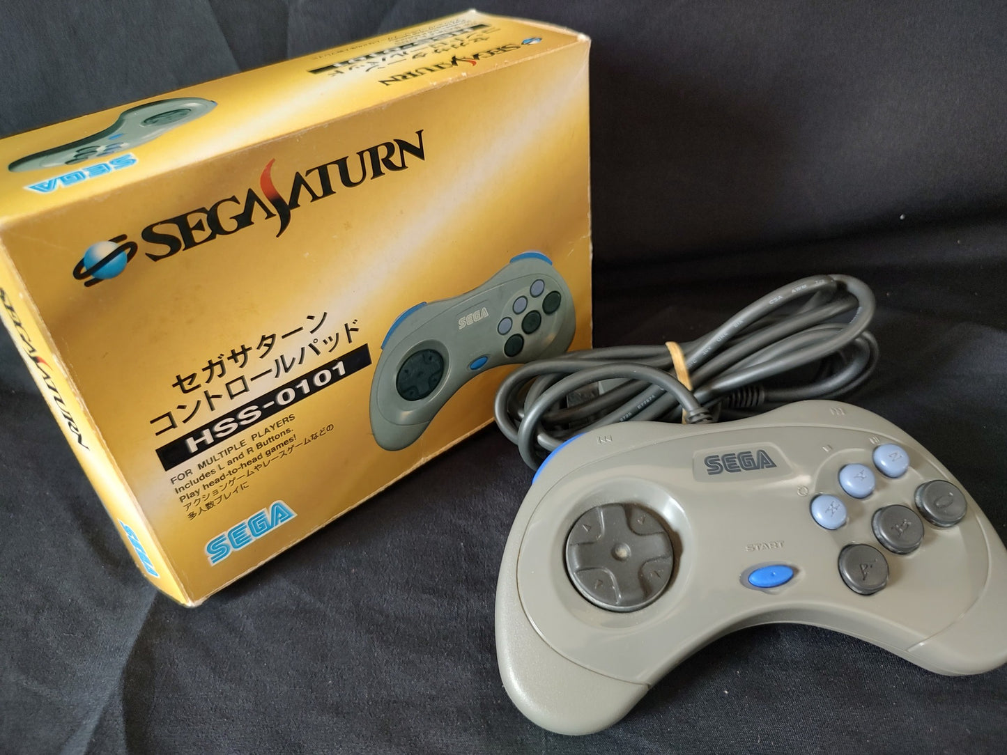 Used, SEGA Saturn Controller Pad HSS-0101 w/Box set, working-g0625-