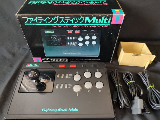 Hori Arcade Fighting Stick Multi for SNES, PC Engine, Megadrive Boxed set-f0625-