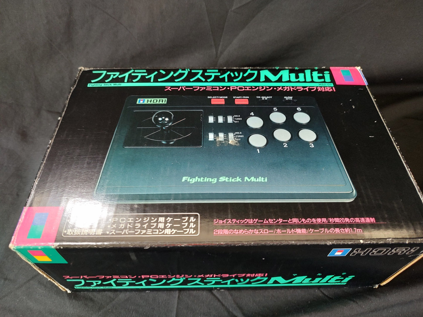 Hori Arcade Fighting Stick Multi for SNES, PC Engine, Megadrive Boxed set-f0625-
