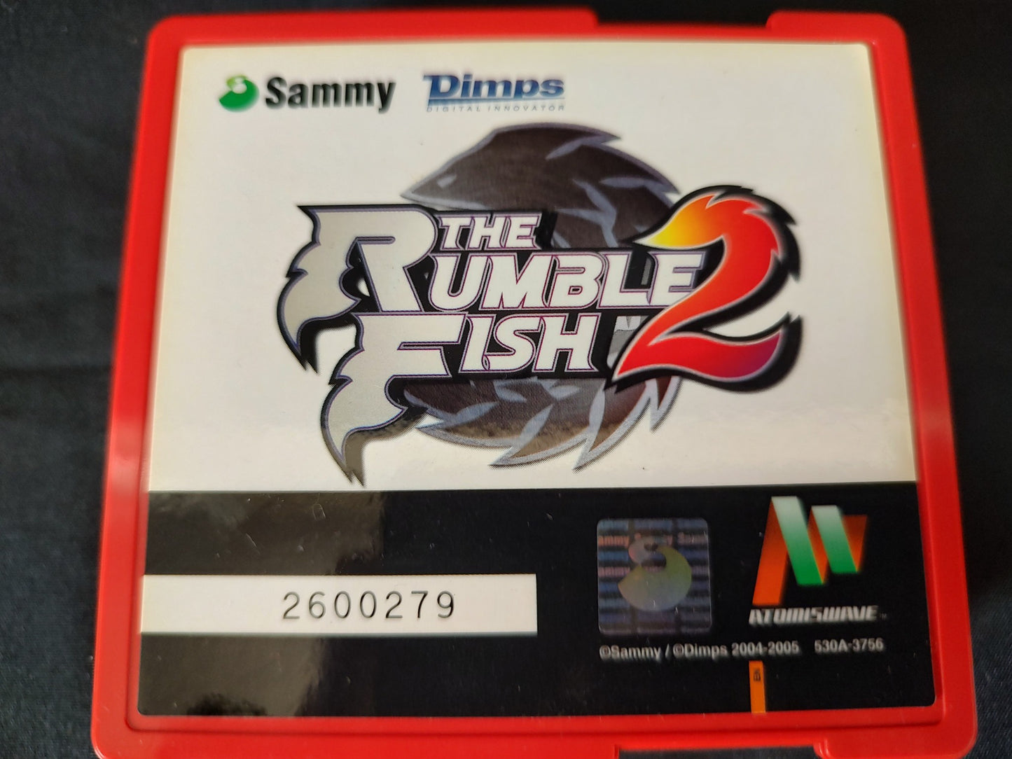 THE RUMBLE FISH 2 SUMMY Atomiswave game cartridge and Instruction card-g0625-