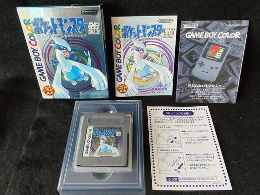 Pocket Monsters Silver Pokemon Gameboy cartridge set, working-g0627-