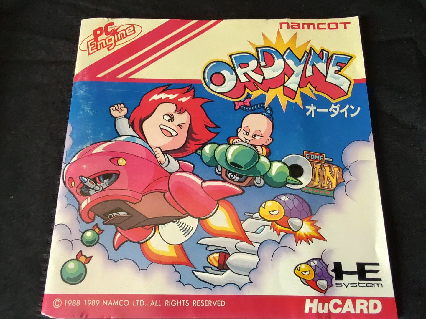 Ordyne NEC PC Engine TurboGrafx-16 PCE Hu-card, w/Manual, Box, working-g0627-