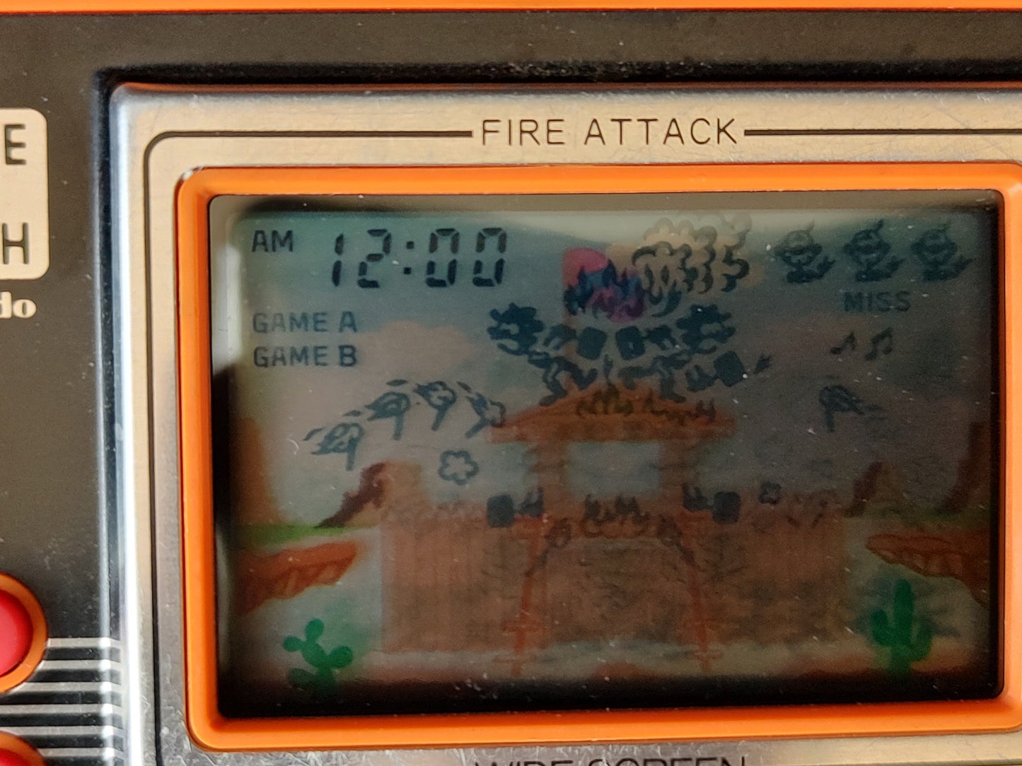 Vintage Nintendo Game & Watch FIRE ATTACK ID-29 Handheld game, Working-f0627-