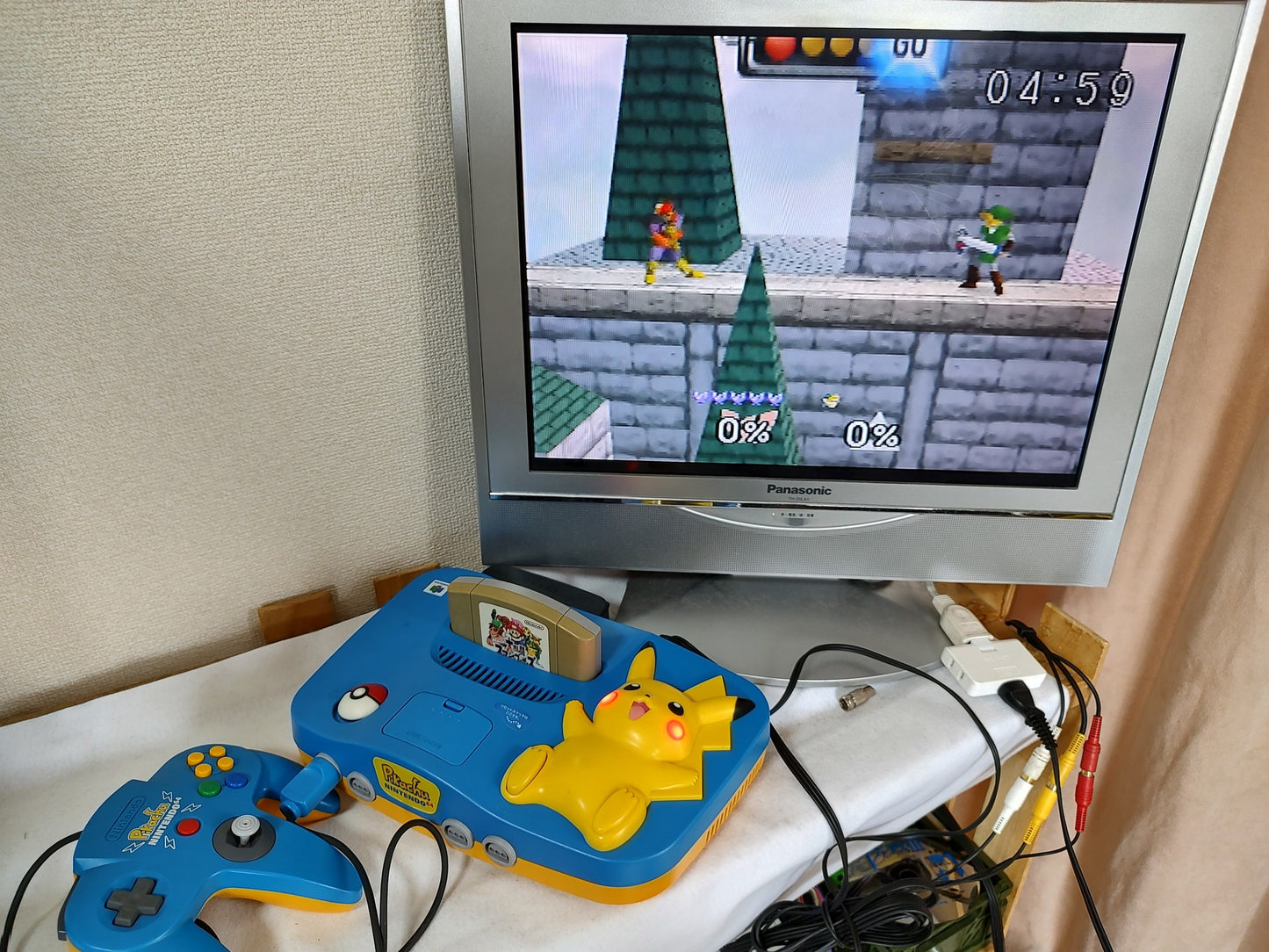 Nintendo64 Pokemon Pikachu limited Blue Color Console,Pad,PSU, Box set-g0628-