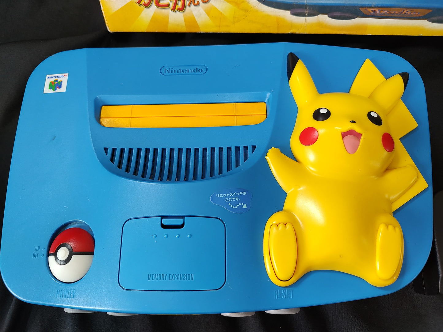 Nintendo64 Pokemon Pikachu limited Blue Color Console,Pad,PSU, Box set-g0628-