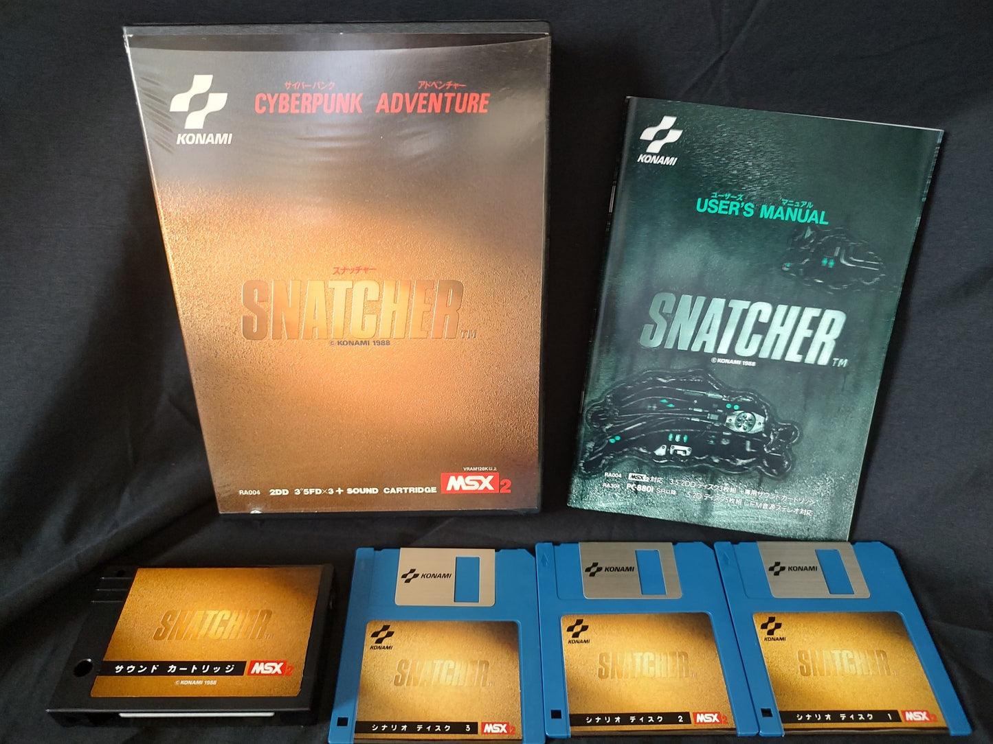 SNATCHER KONAMI MSX MSX2 Game Disk,Sound Cartridge,Manual,Boxed set tested-g0705