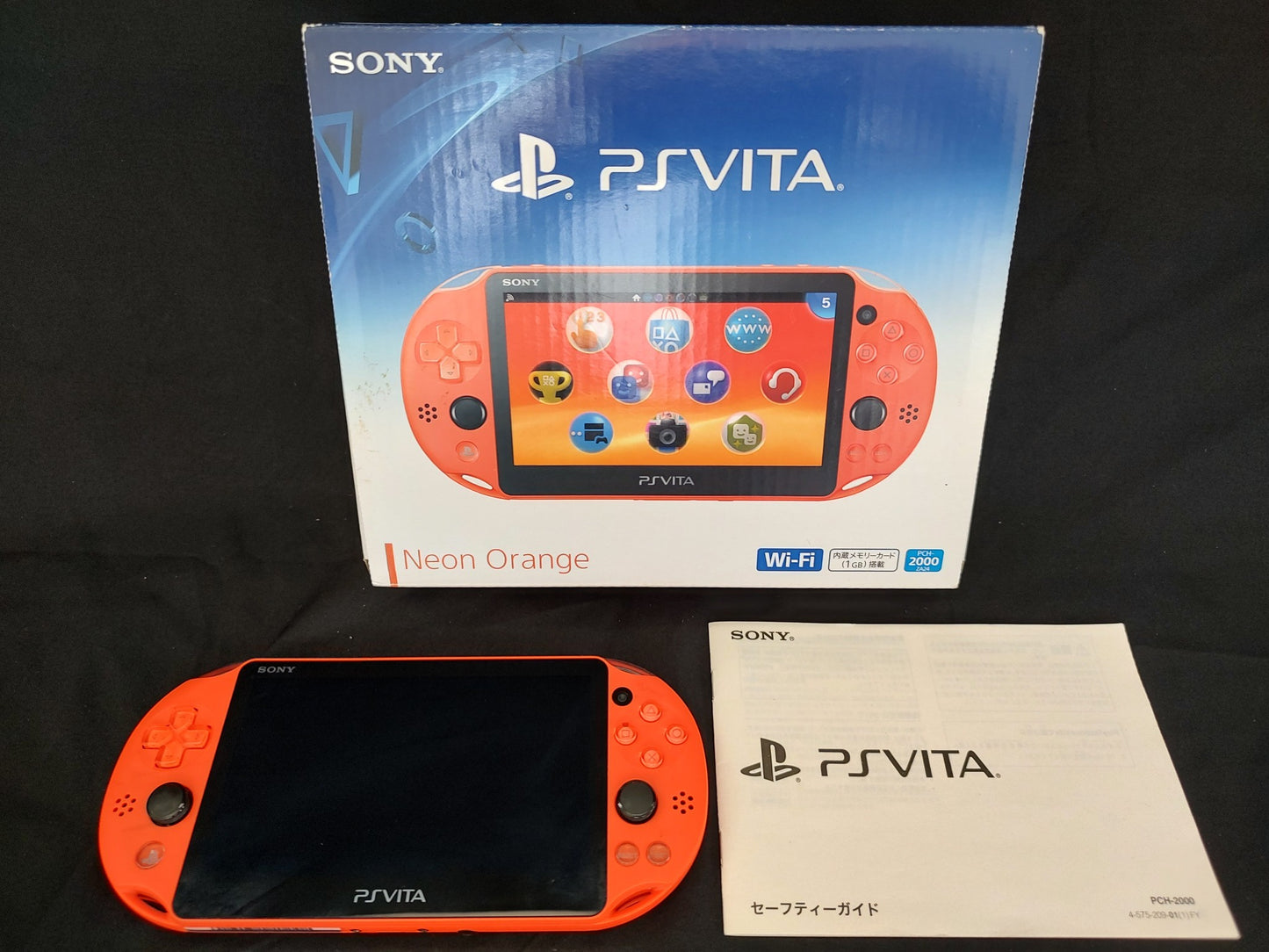 SONY PS Vita PCH-2000 Neon Orange Console 1GB, w/Manual Box set, Working-g0710-