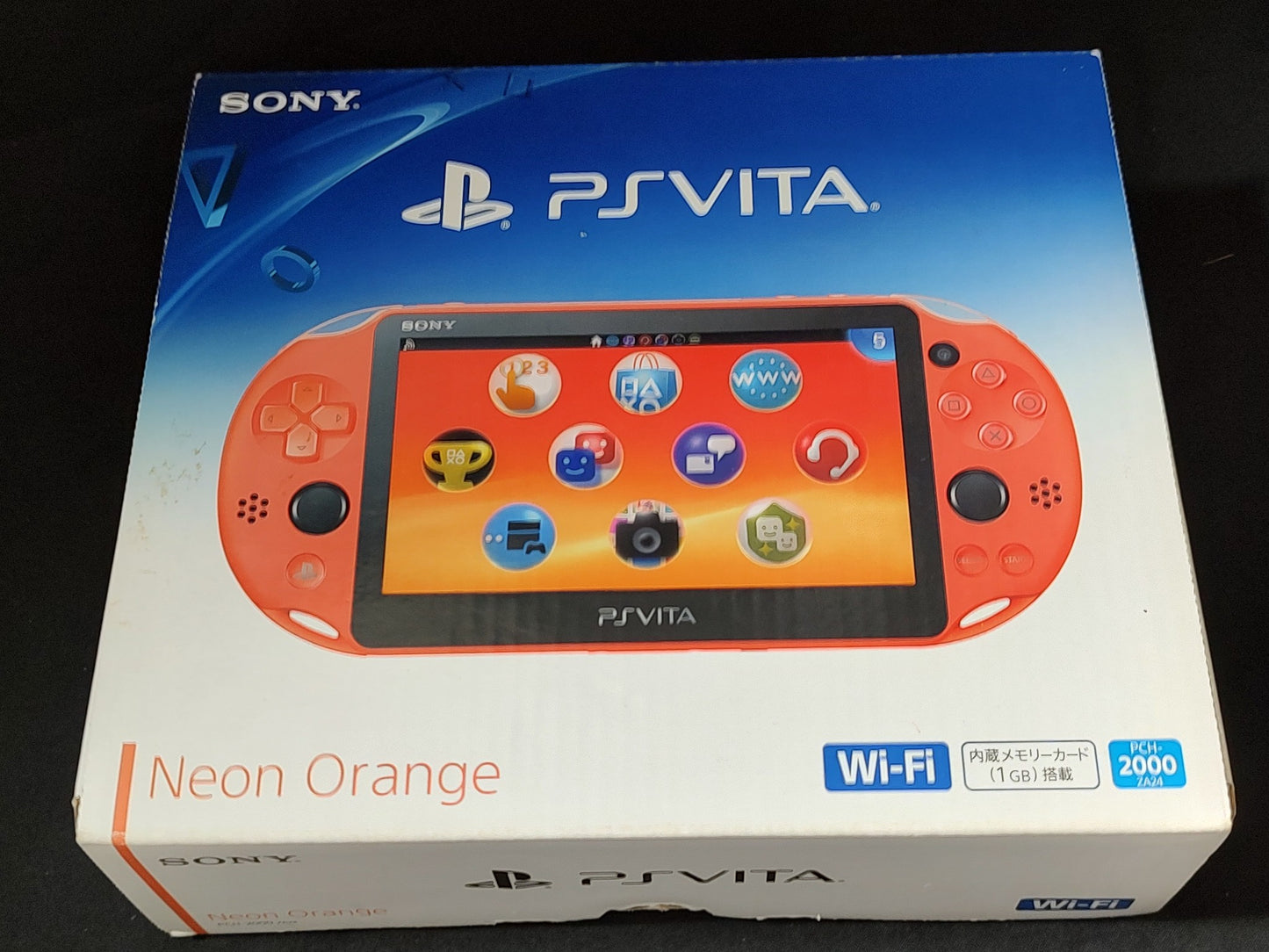 SONY PS Vita PCH-2000 Neon Orange Console 1GB, w/Manual Box set, Working-g0710-