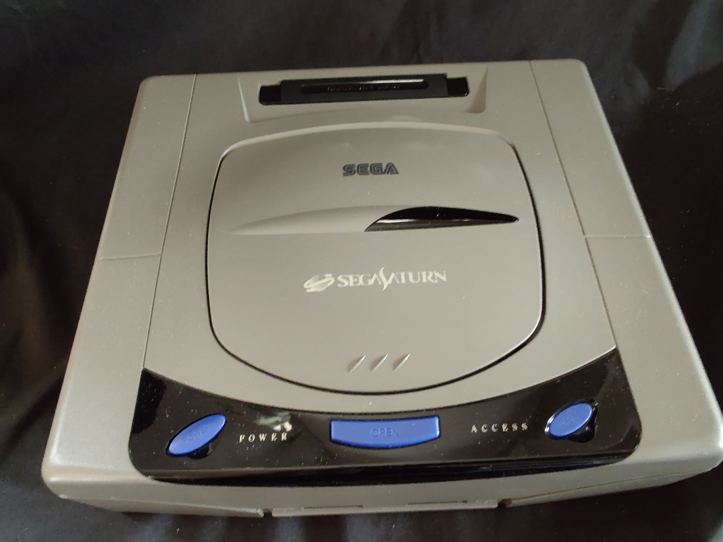 SEGA Saturn Gray color Console HST-0004,Pad,Power Cable Boxed set, Working-g0710