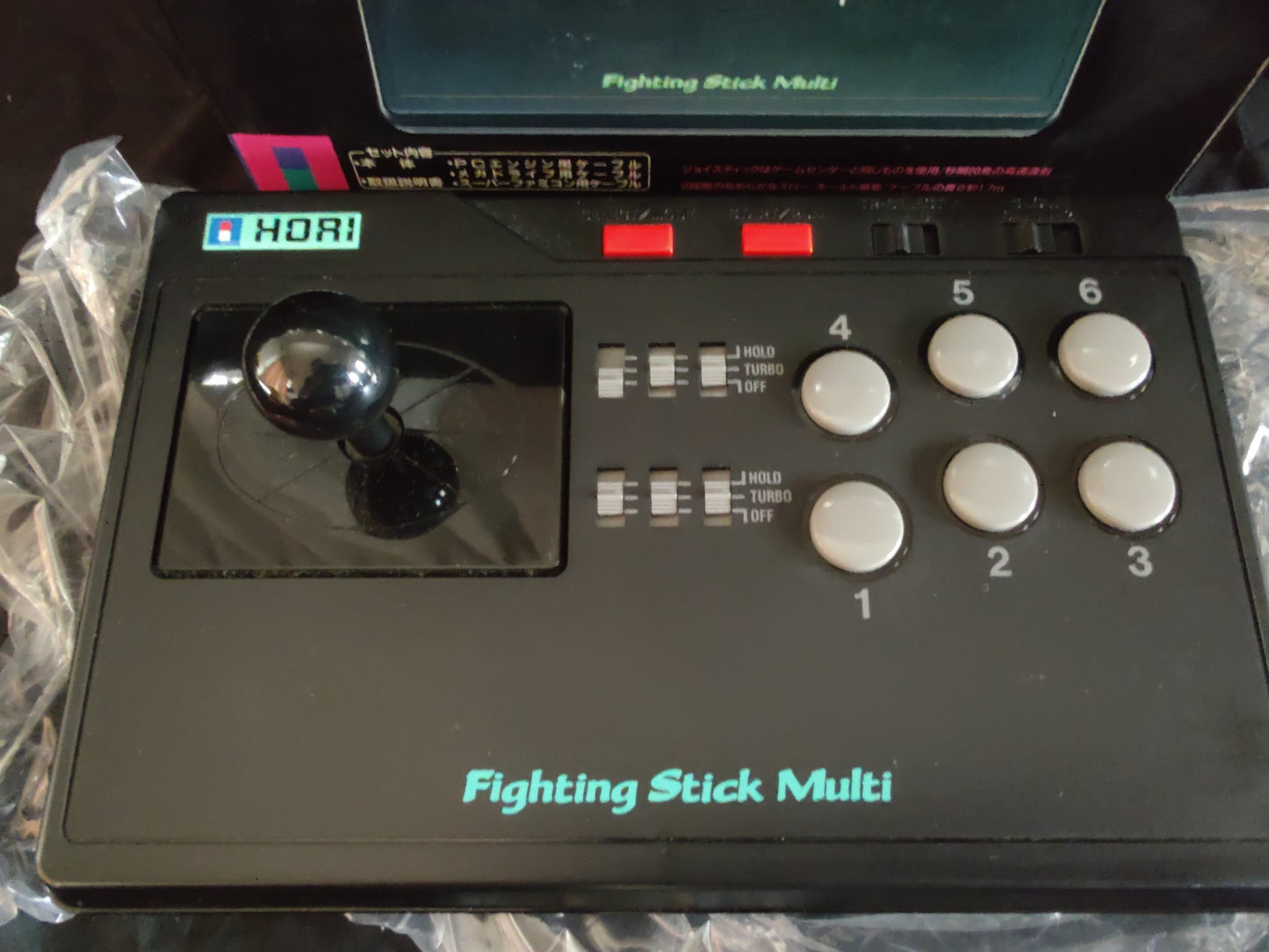 Hori Arcade Fighting Stick Multi for SNES, PC Engine, Megadrive Boxed set-g0719-